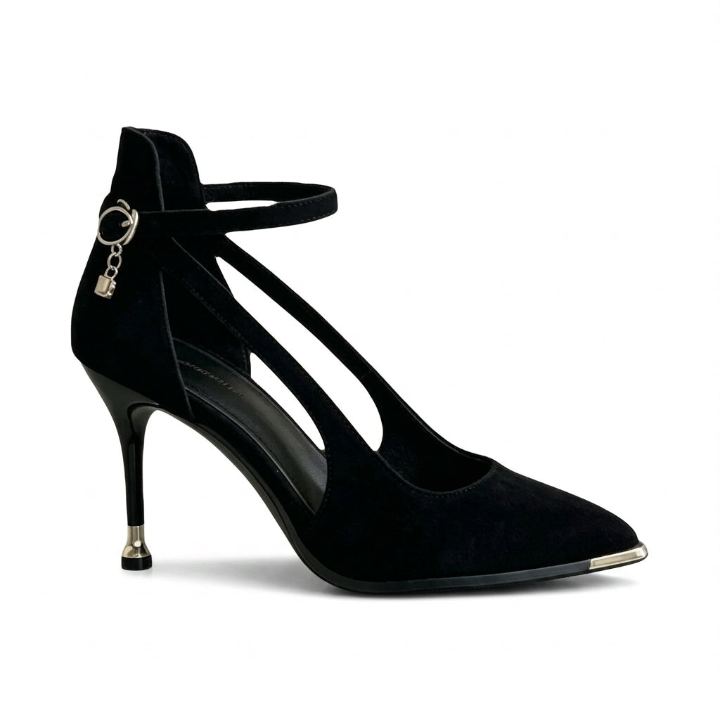 Odessa Ankle-Strap Cutout Pumps