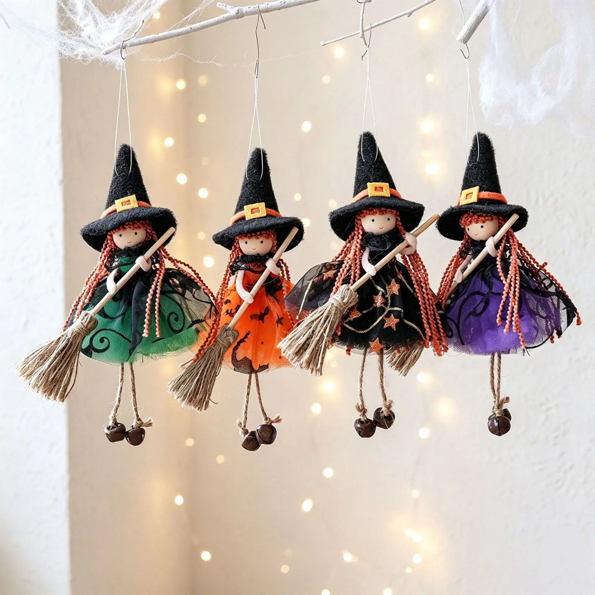 Enchanted Witch & Ghost Halloween Ornaments