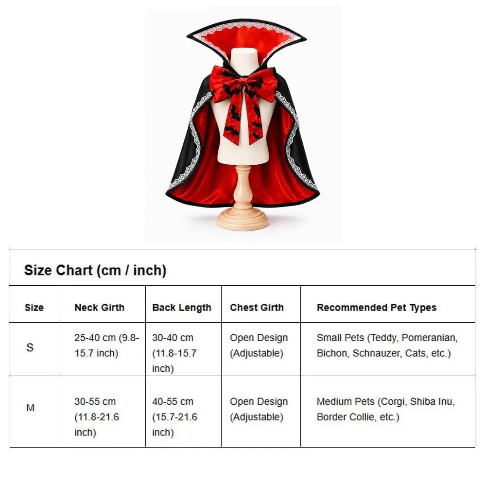 Midnight Vamp Paws Pet Cape