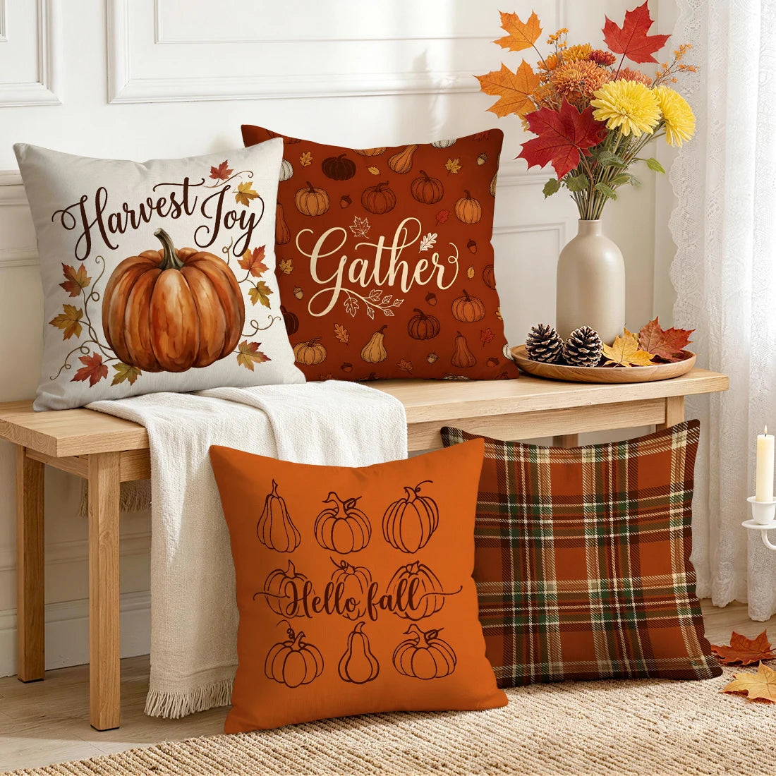 Harvest Joy Autumn Pillow Covers