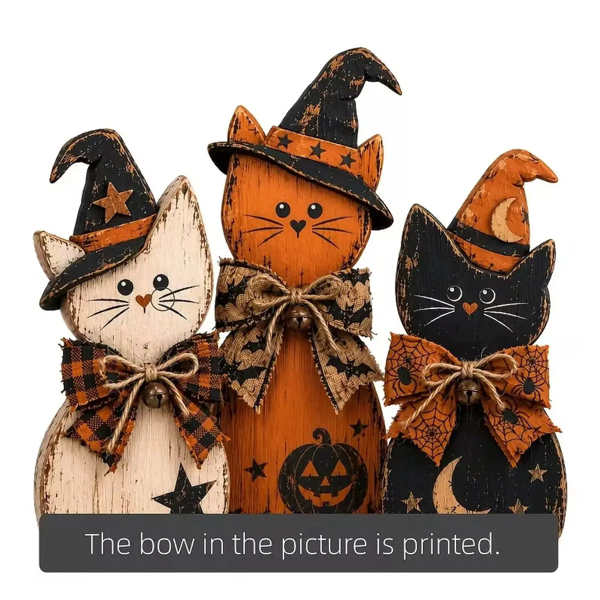 Rustic Halloween Cat Trio