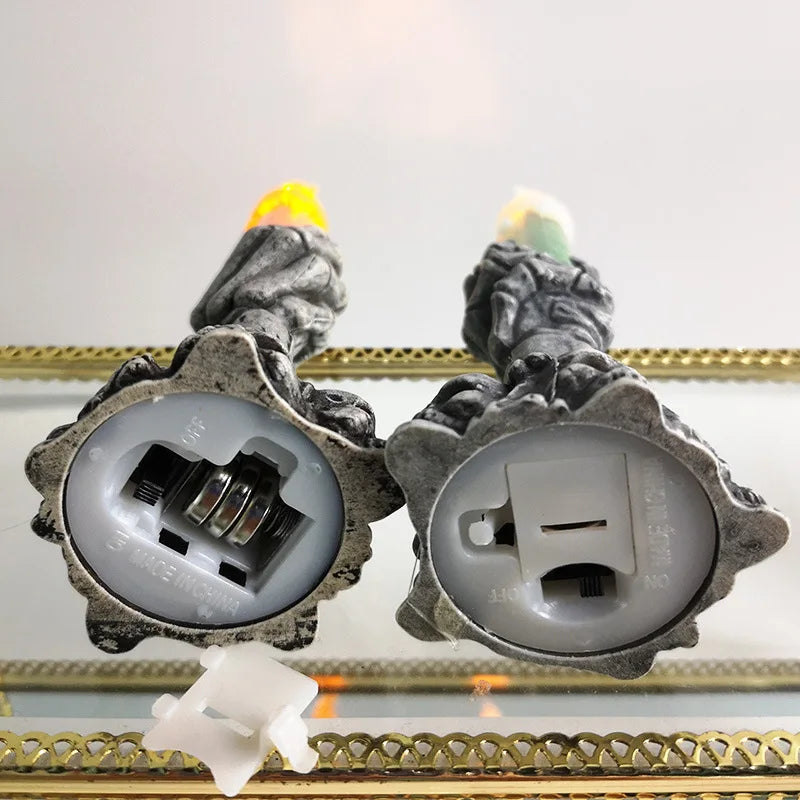 GrimGrip Skull Candle Holders