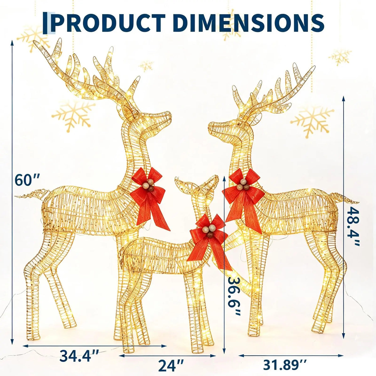Starlit Reindeer Family Set