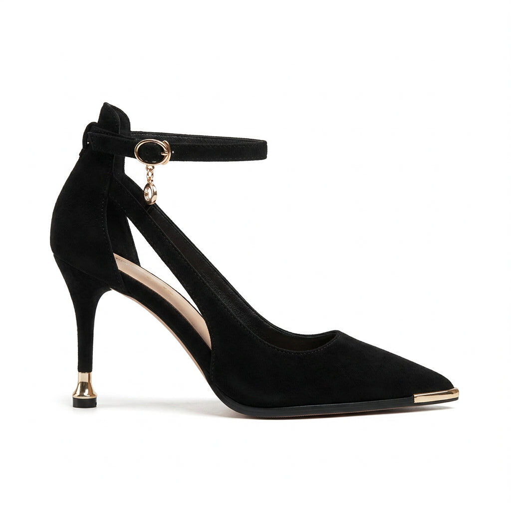 Odessa Ankle-Strap Cutout Pumps