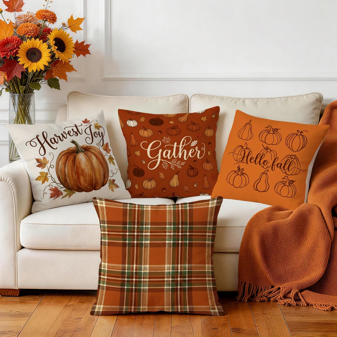 Harvest Joy Autumn Pillow Covers