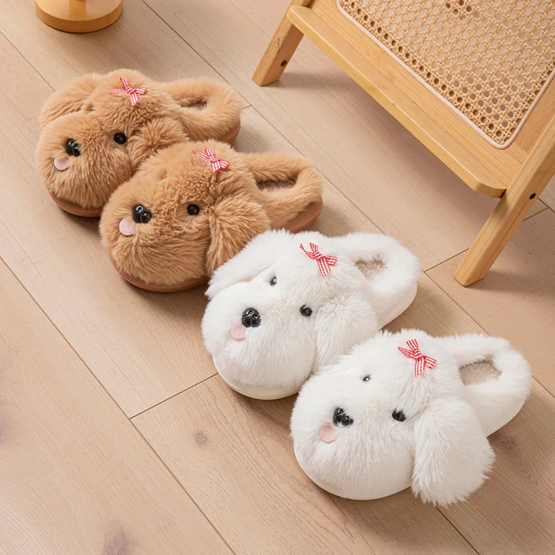 Bichon Plush Puppy Slippers
