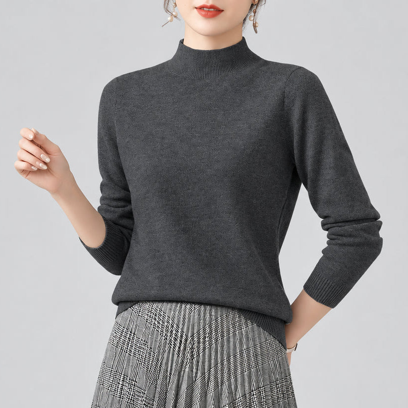 Camille Mock Neck Knit Sweater