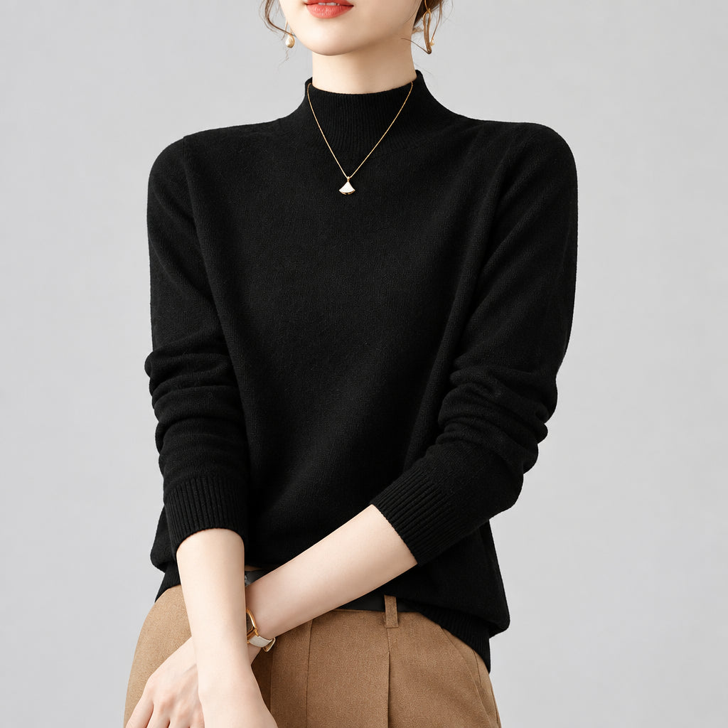 Camille Mock Neck Knit Sweater