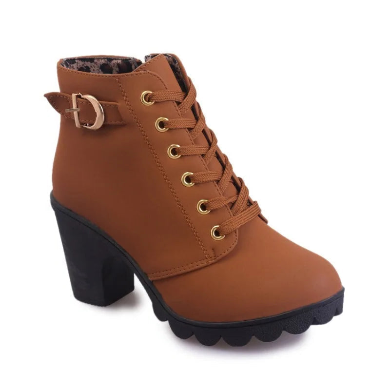 Marlowe Lace-Up Block Heel Ankle Boots