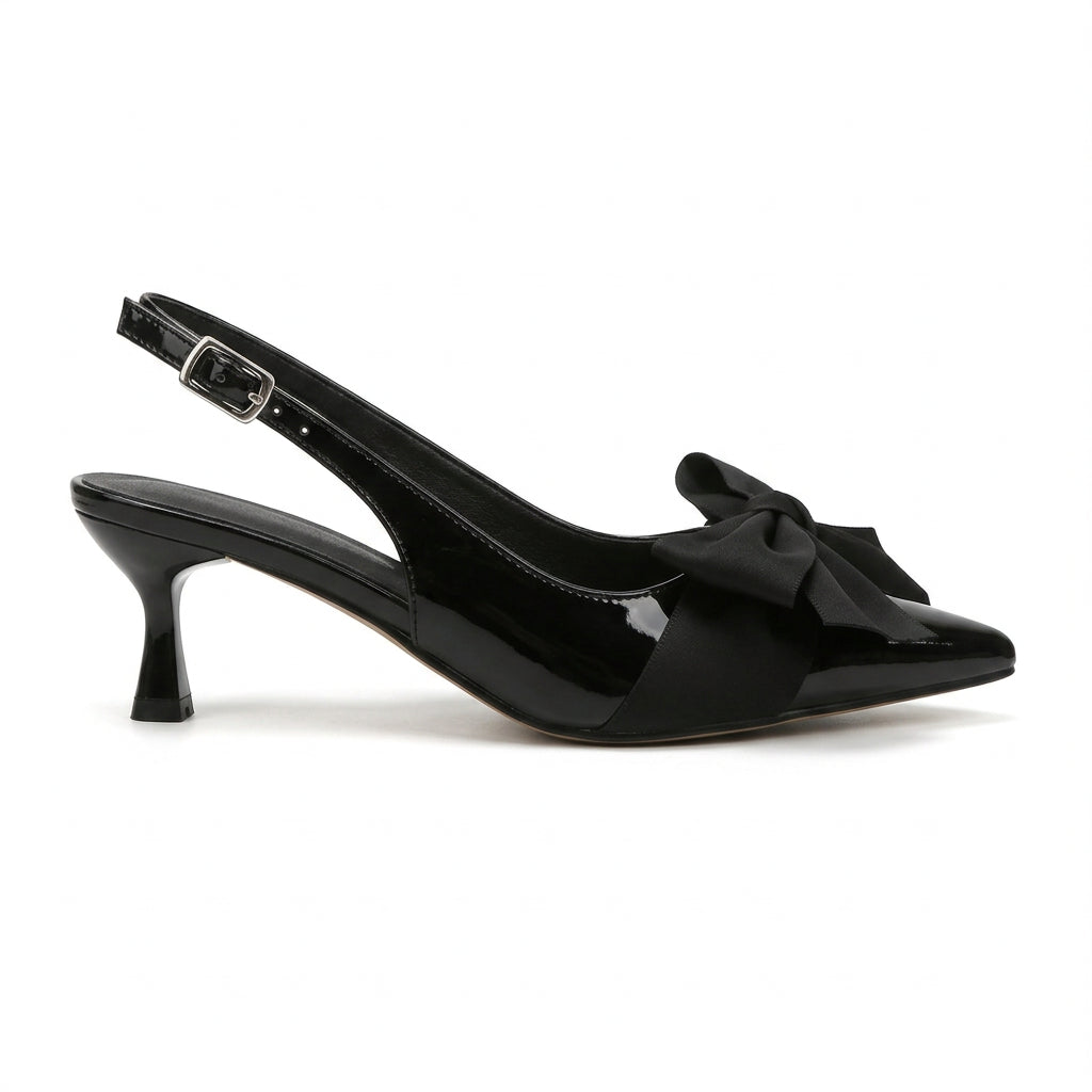 Odette Bow-Detail Slingback Heels