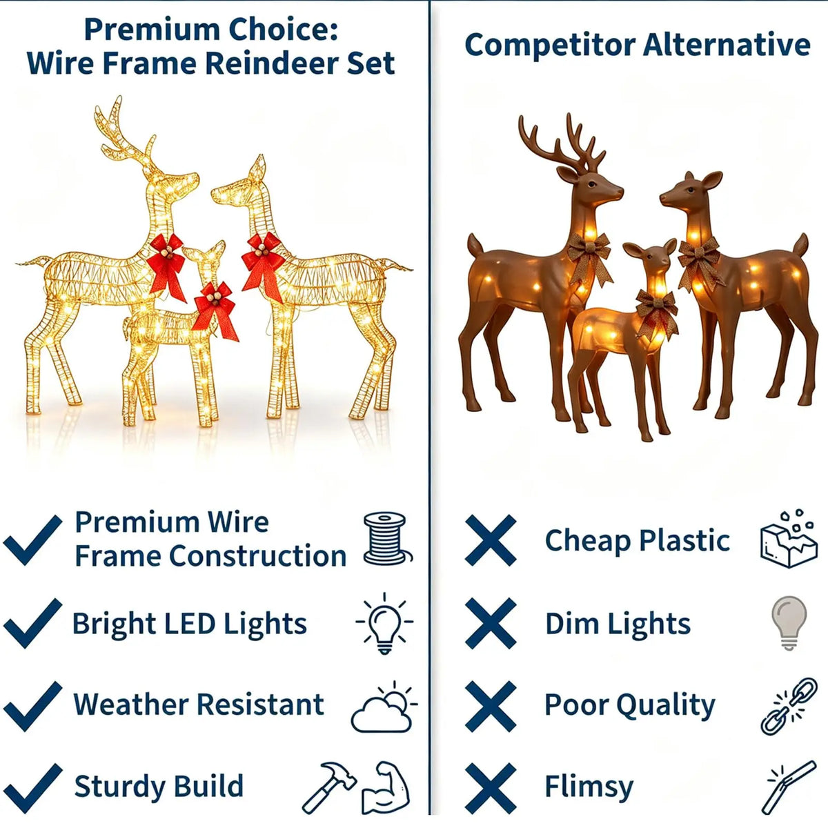Starlit Reindeer Family Set