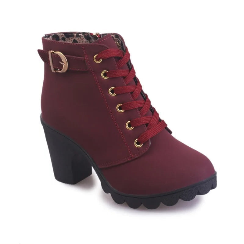 Marlowe Lace-Up Block Heel Ankle Boots
