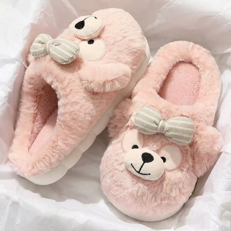 Hazel Plush Bear Slippers
