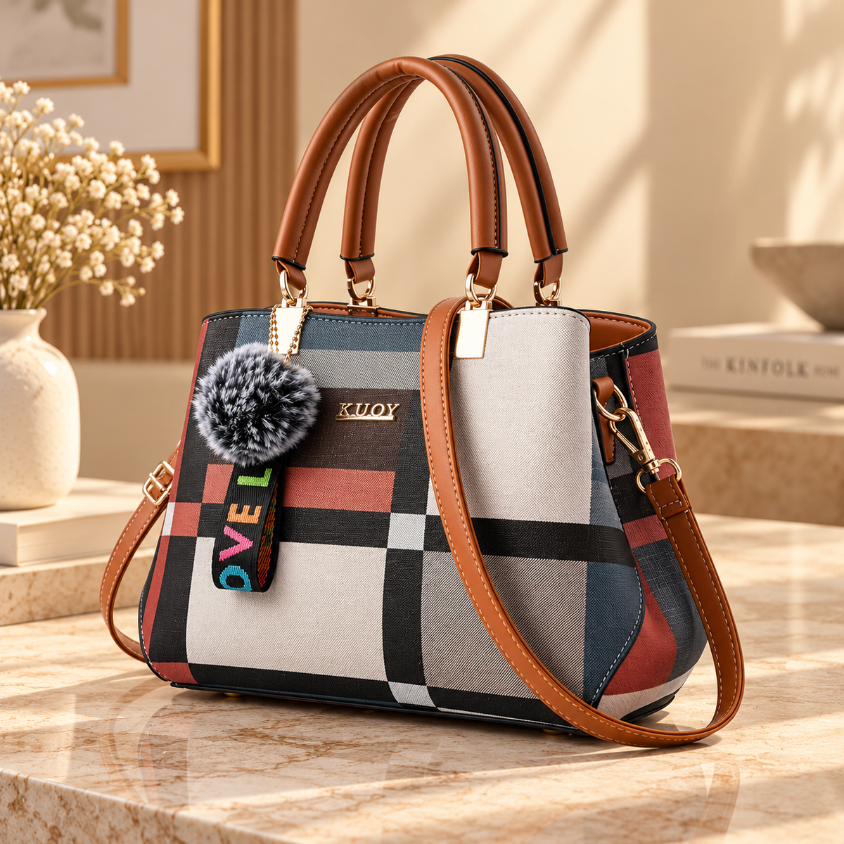 Vellora Luxe Colorblock Tote Bag