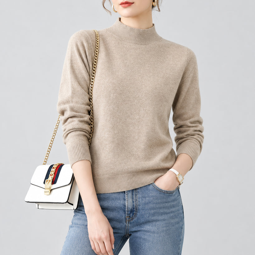 Camille Mock Neck Knit Sweater