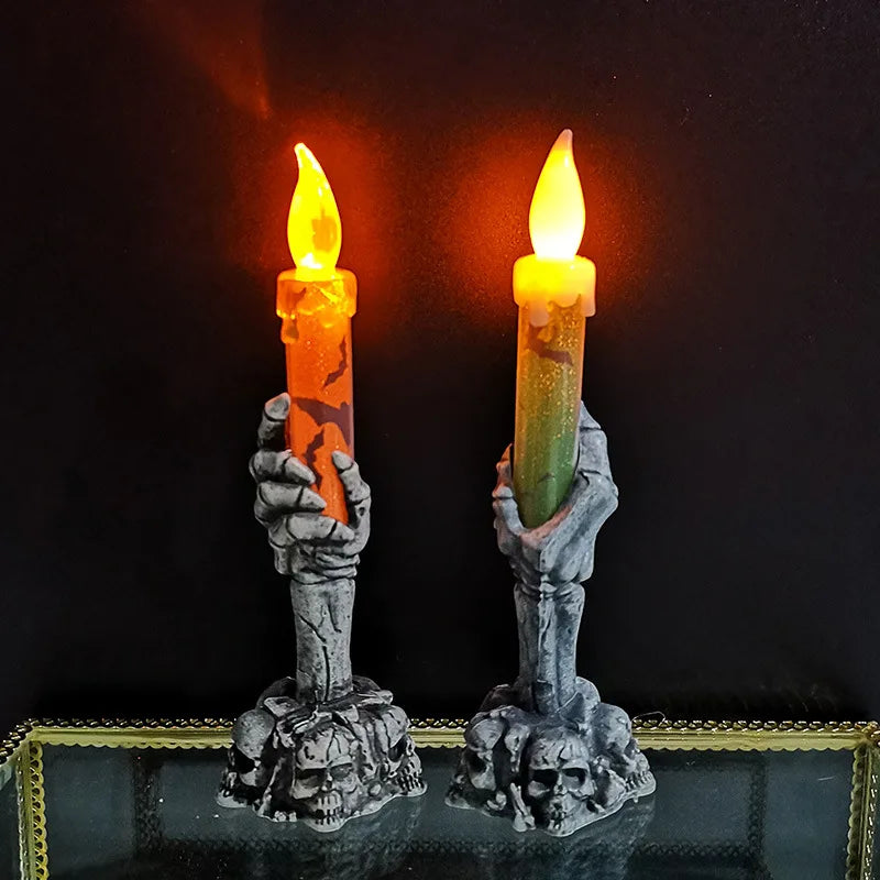 GrimGrip Skull Candle Holders