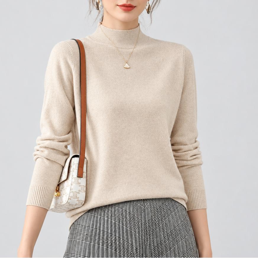 Camille Mock Neck Knit Sweater