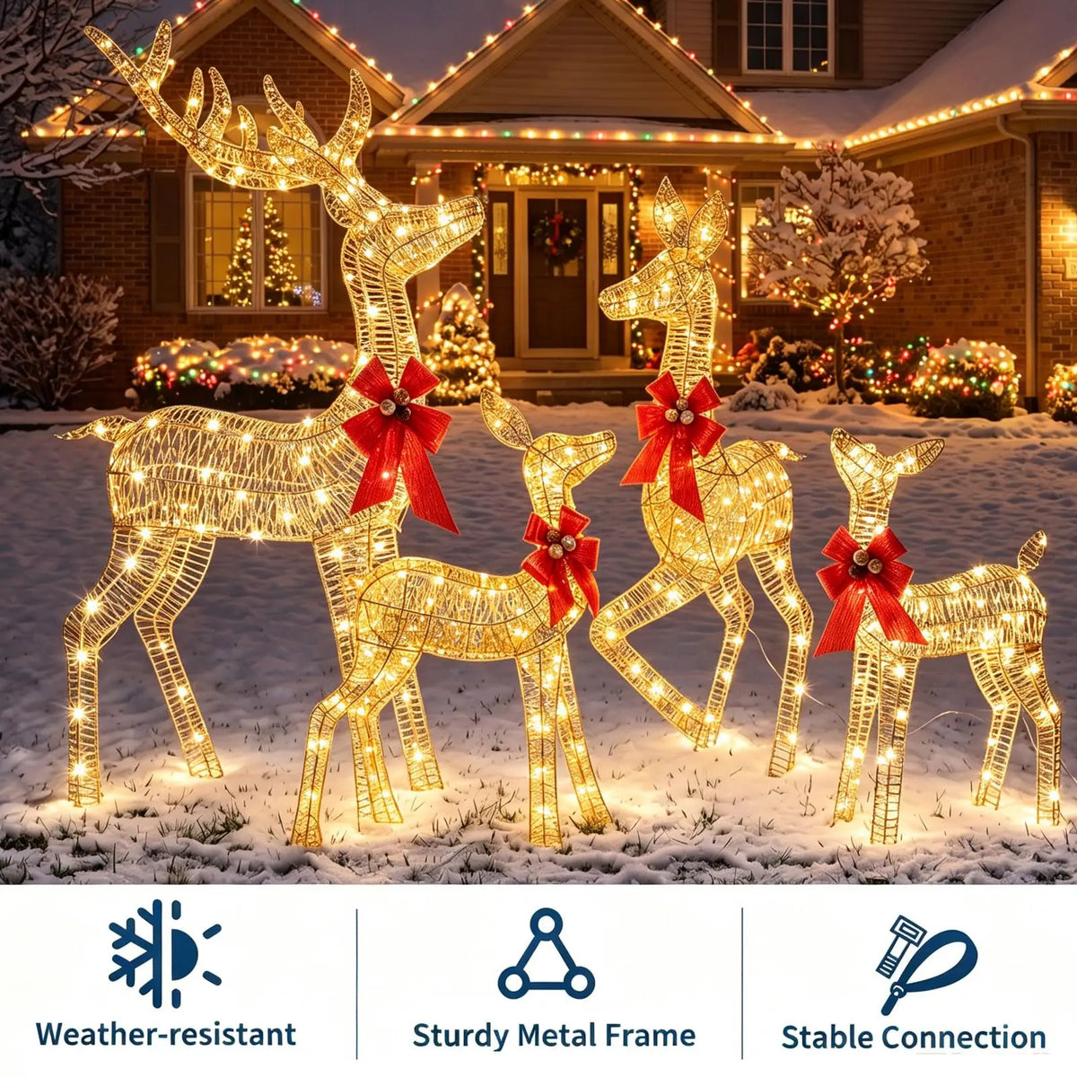 Starlit Reindeer Family Set