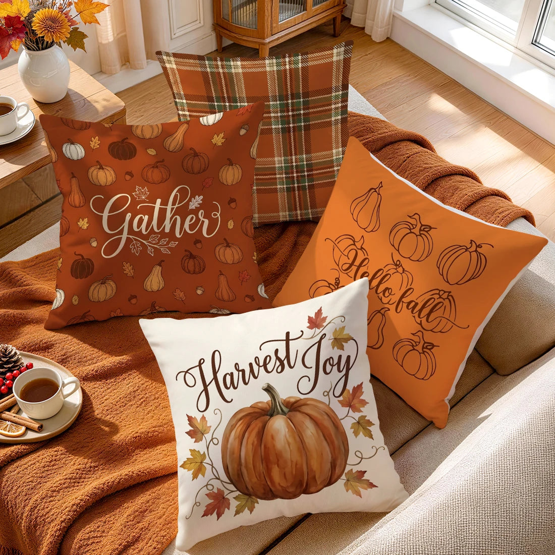 Harvest Joy Autumn Pillow Covers