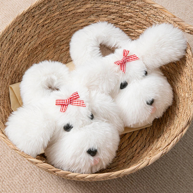 Bichon Plush Puppy Slippers