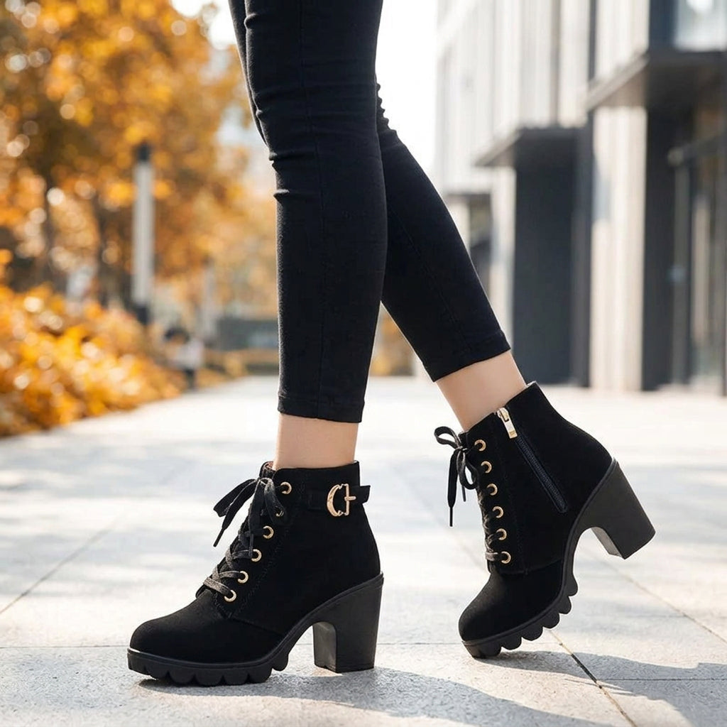 Marlowe Lace-Up Block Heel Ankle Boots