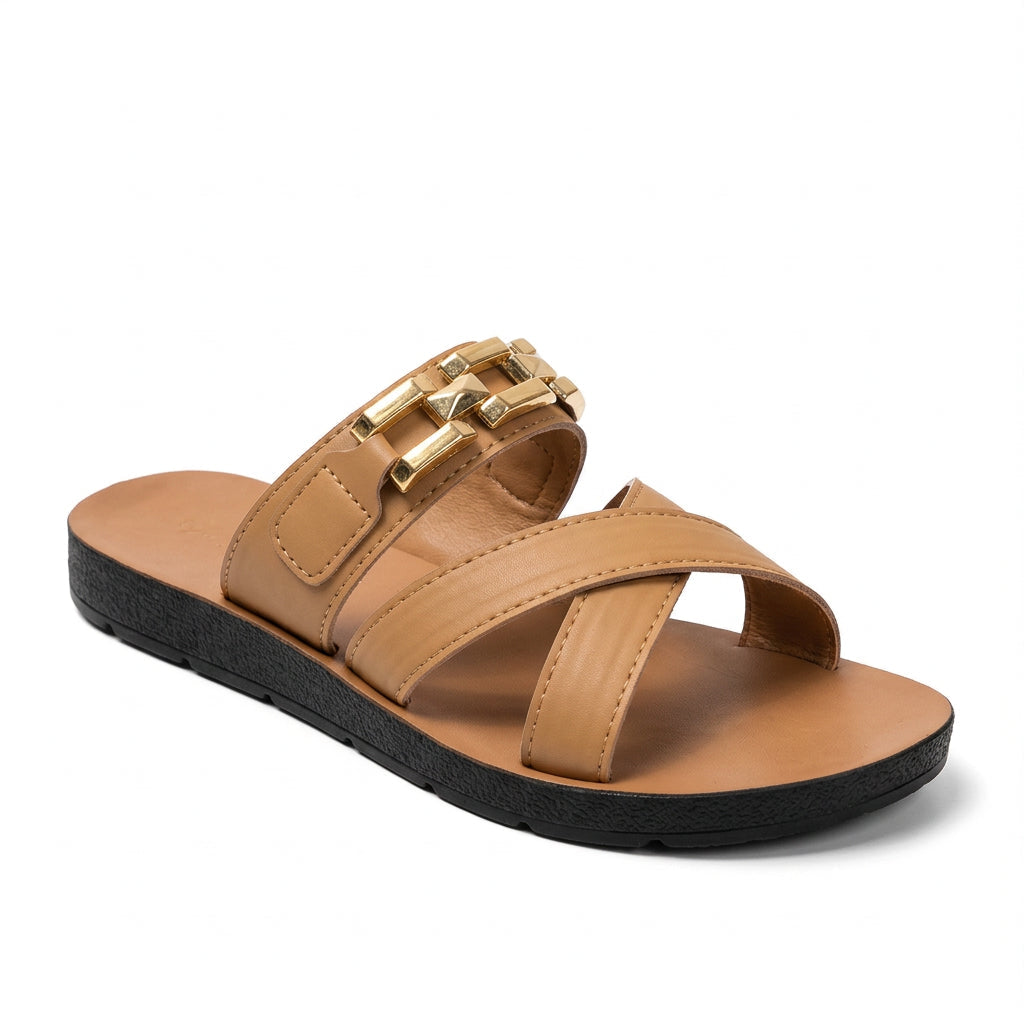 Solviera Gold-Accent Comfort Sandals