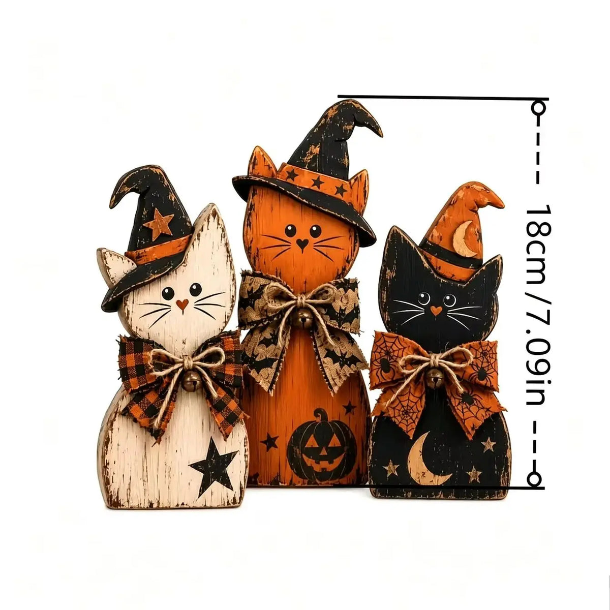 Rustic Halloween Cat Trio