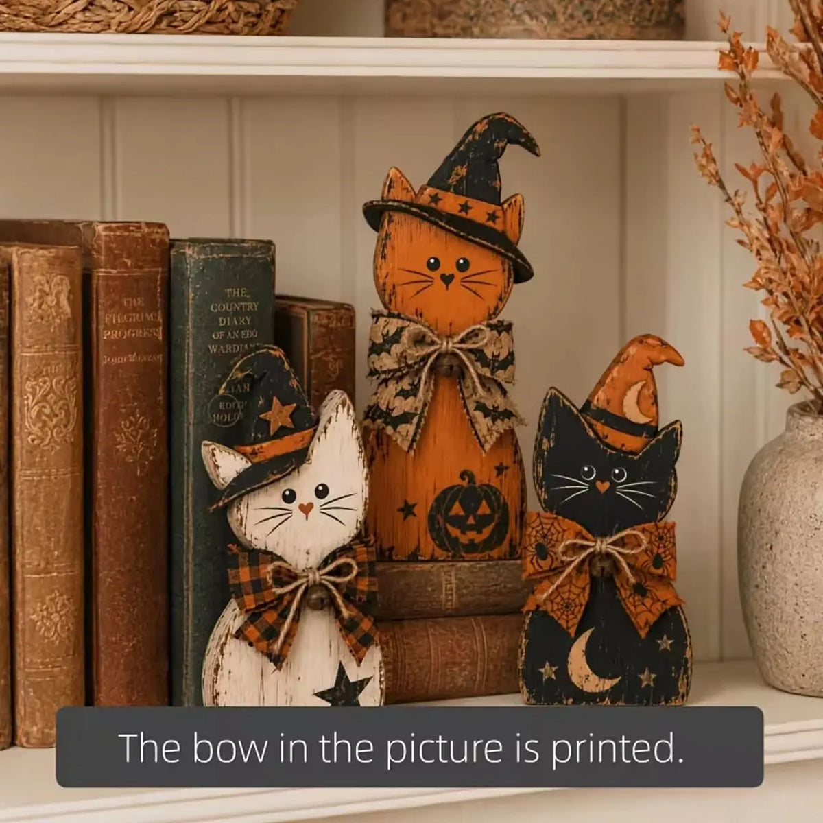 Rustic Halloween Cat Trio