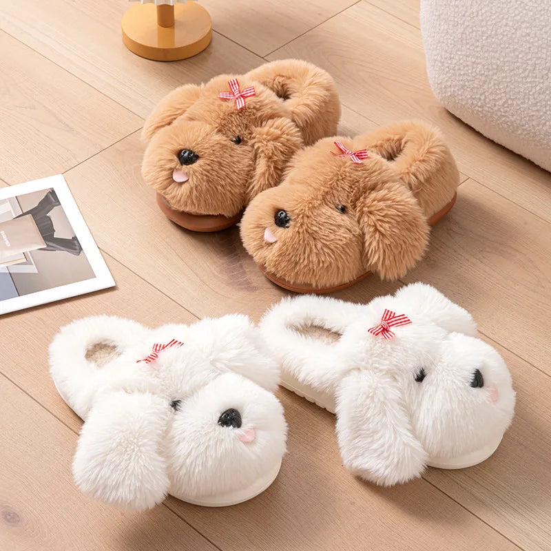 Bichon Plush Puppy Slippers
