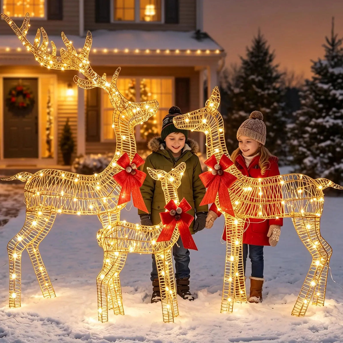 Starlit Reindeer Family Set