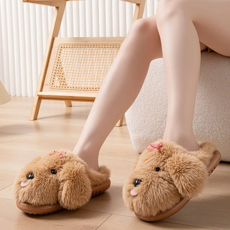 Bichon Plush Puppy Slippers