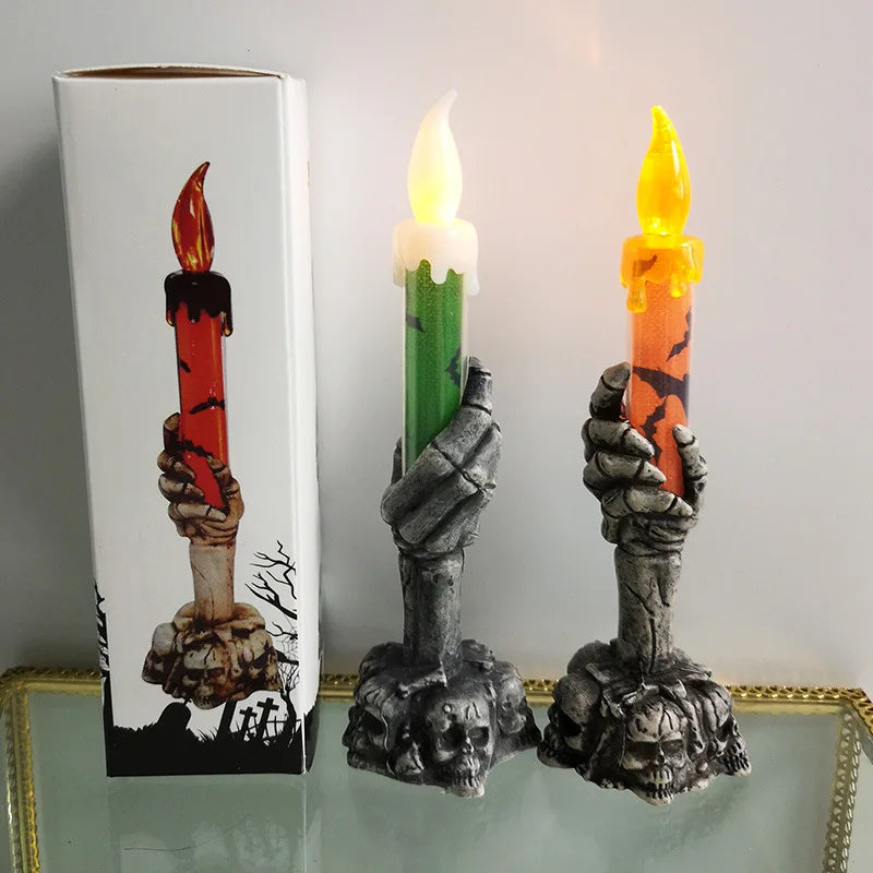GrimGrip Skull Candle Holders