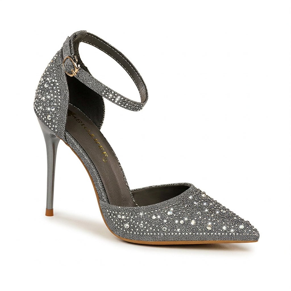 Celeste Rhinestone Ankle-Strap Pumps