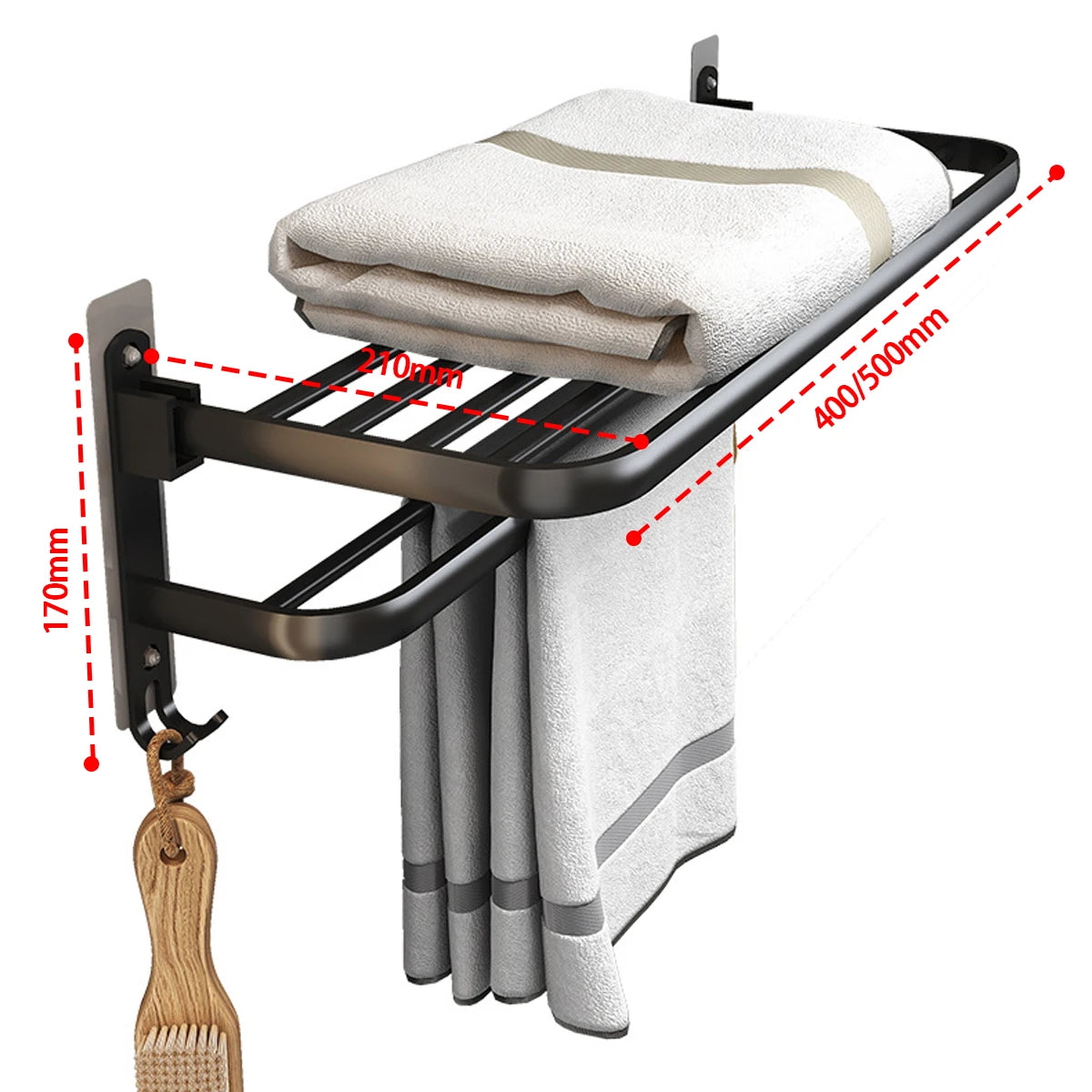 BathPro Wall-Mounted Towel Rack